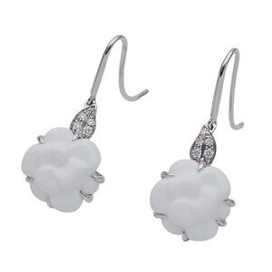 CHANEL White Gold Earrings